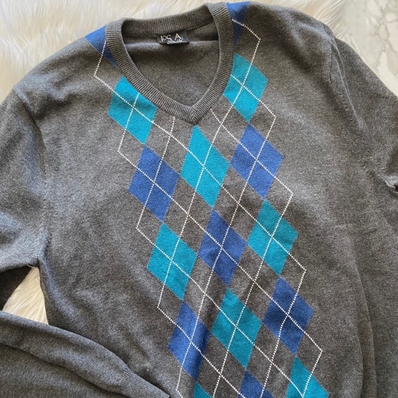 Jos. A. Bank 100% cotton argyle sweater - Picture 3 of 6